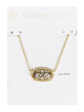 Kendra Scott Elisa Pendant Necklace in Gold & Silver Filigree NWT